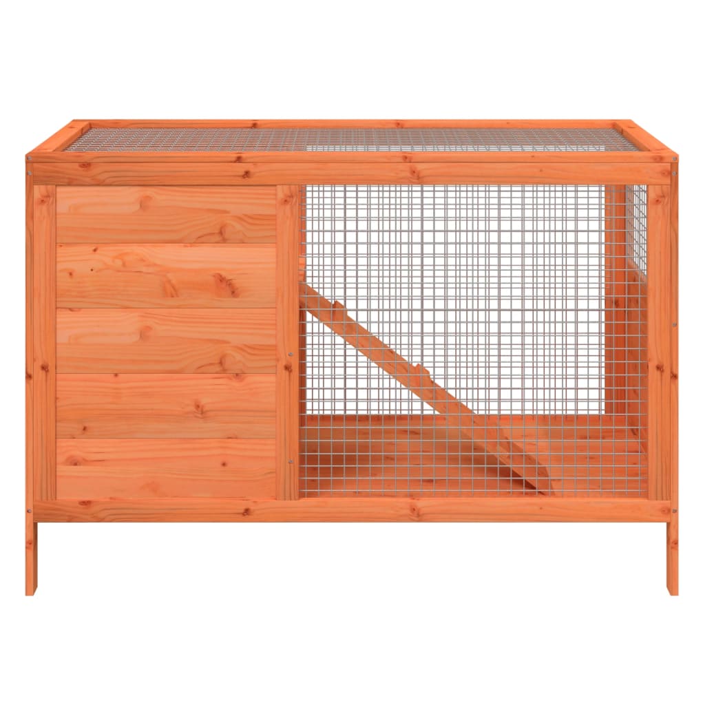 Rabbit Hutch Brown 40.6"x17.3"x27.4" Solid Wood Pine