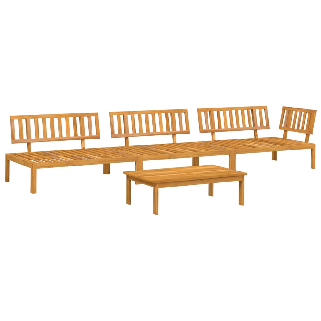 4 Piece Patio Pallet Sofa Set Solid Wood Acacia