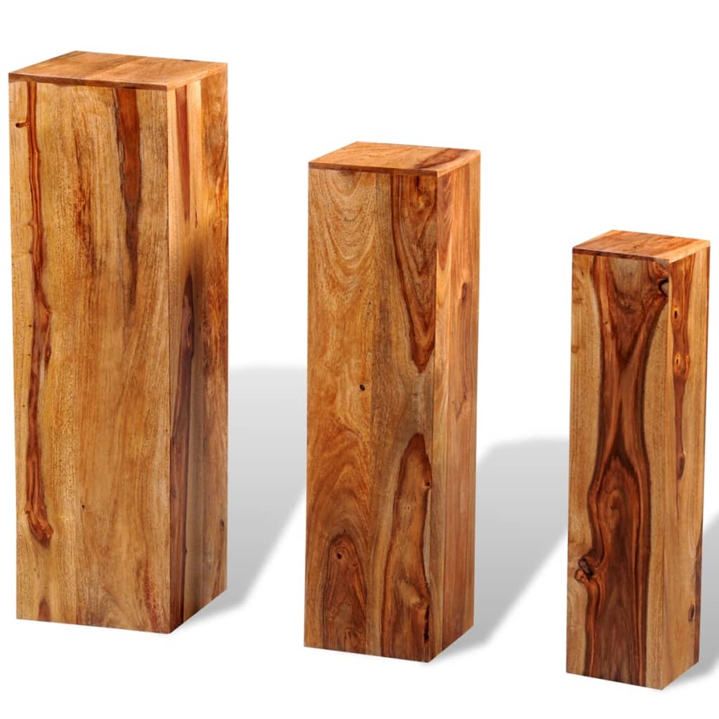 Plant Stands 2 pcs Solid Wood Acacia