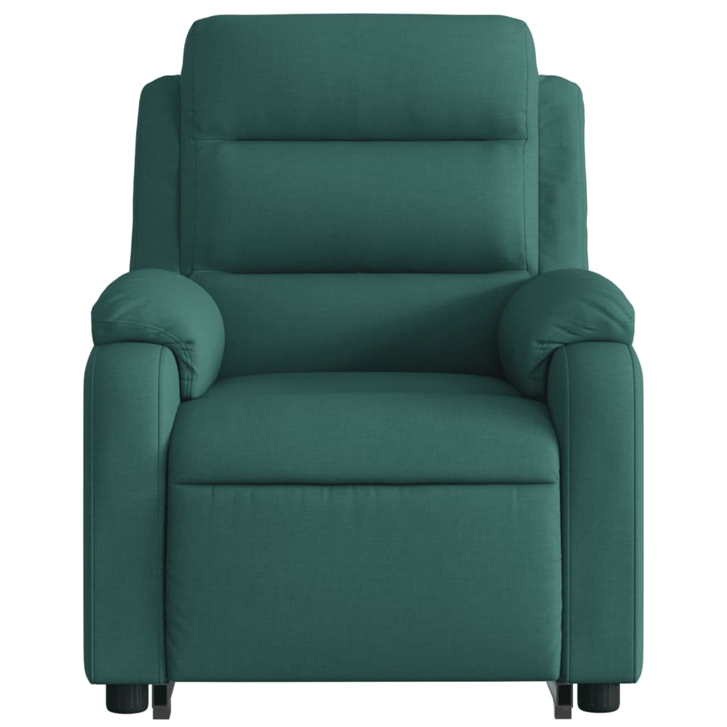 Electric Stand up Massage Recliner Chair Dark Green Fabric