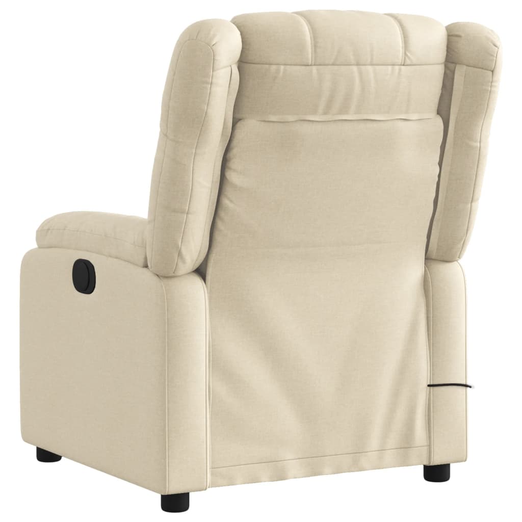 Electric Massage Recliner Chair Cream Fabric