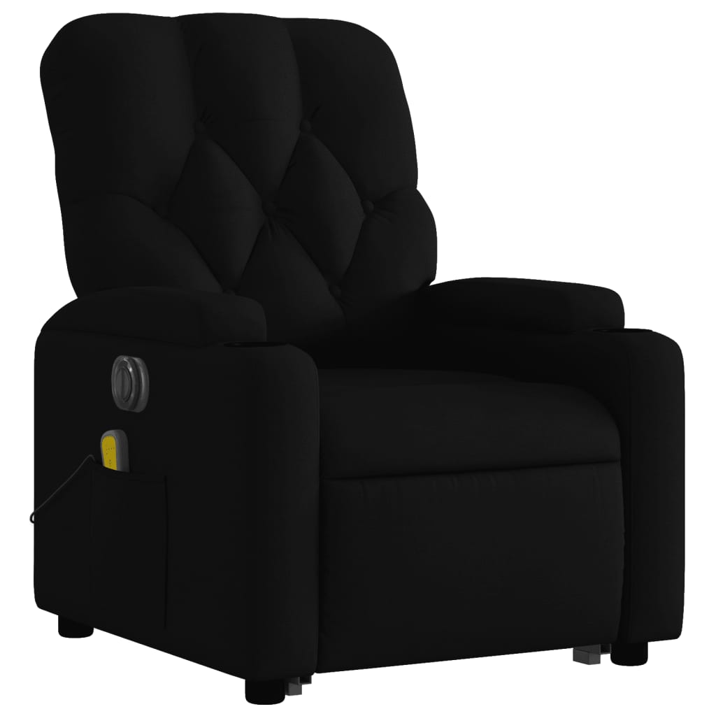 Electric Stand up Massage Recliner Chair Black Fabric