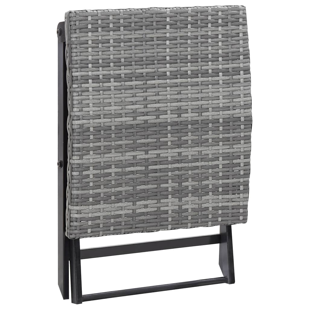 Folding Stool Poly Rattan Gray