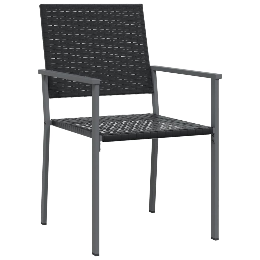 3 Piece Patio Dining Set Poly Rattan and Steel