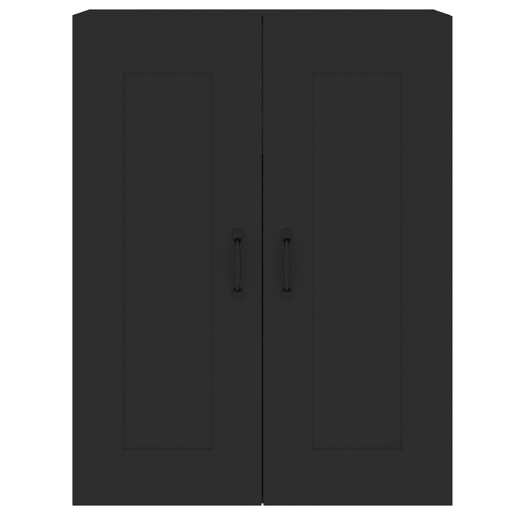 Wall Mounted Cabinets 2 pcs Black Engineered Wood