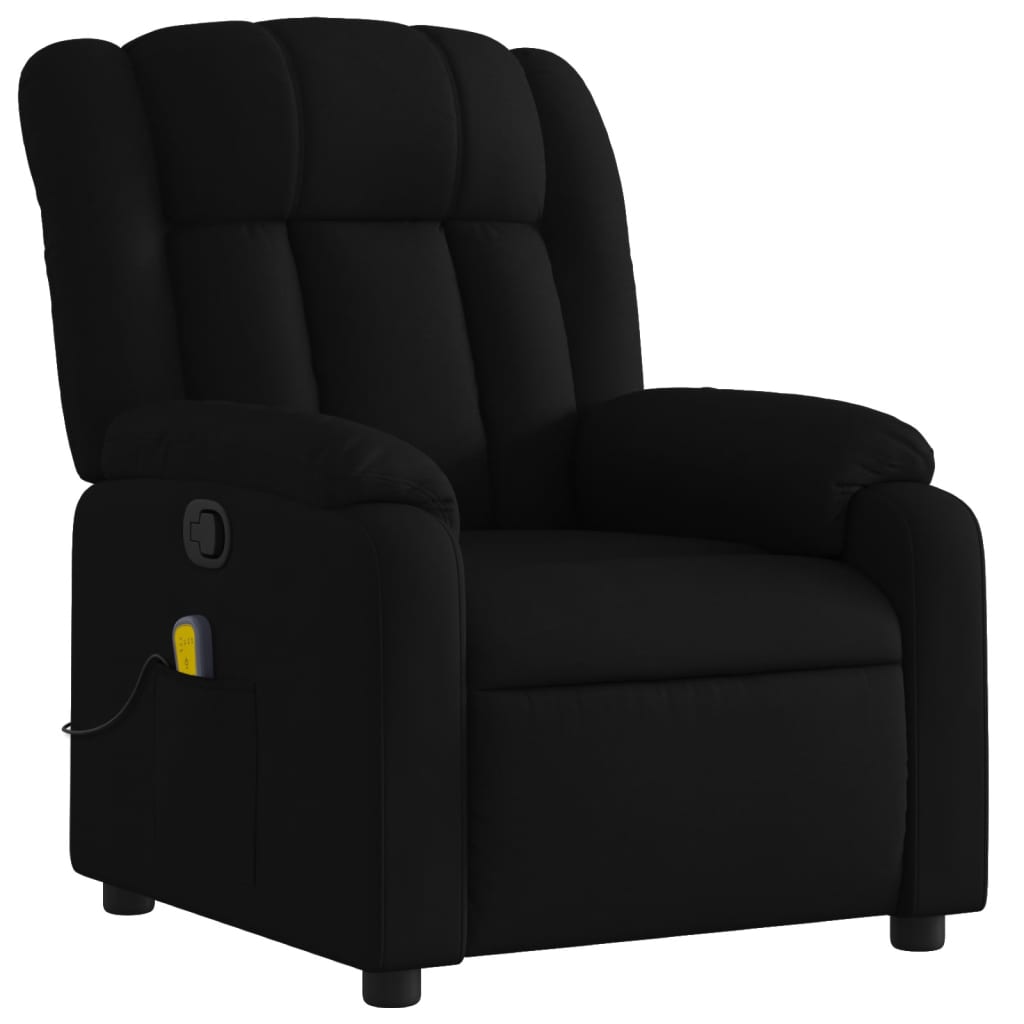 Massage Recliner Chair Black Fabric