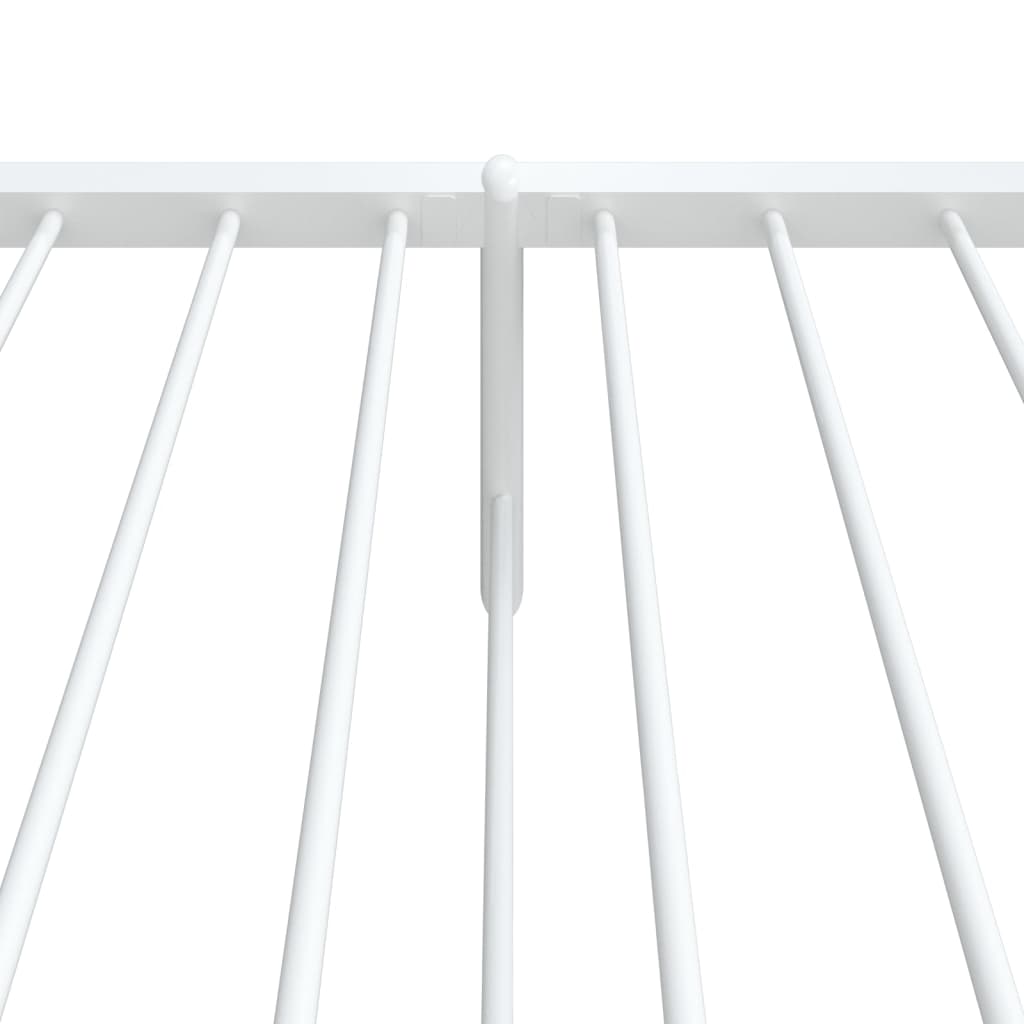 Metal Bed Frame without Mattress with Footboard White 39.4"x78.7"