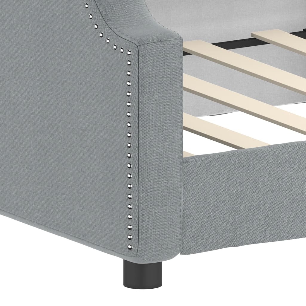 Day Bed without Mattress Light Gray 39.4"x74.8" Fabric