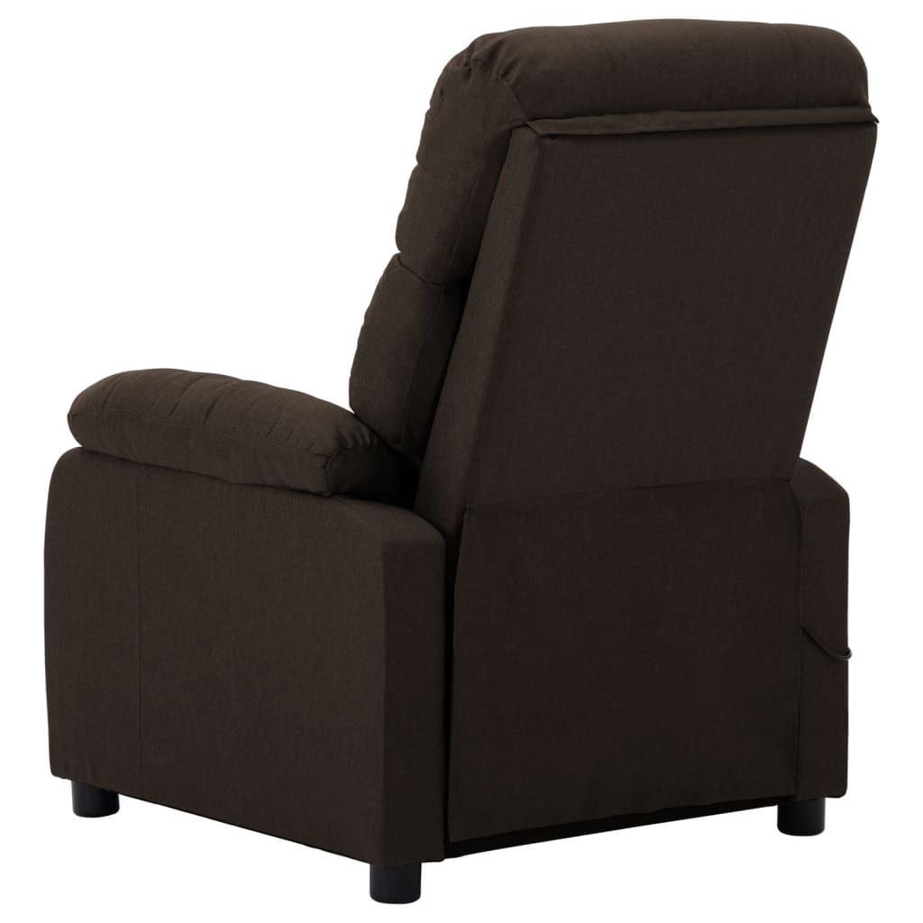 Massage Recliner Dark Brown Fabric