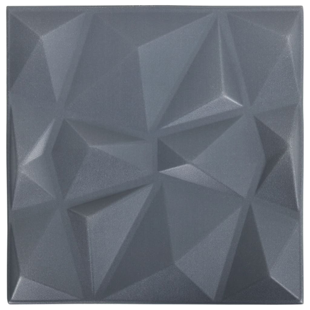 3D Wall Panels 12 pcs 19.7"x19.7" Diamond Gray 32.3 ft²