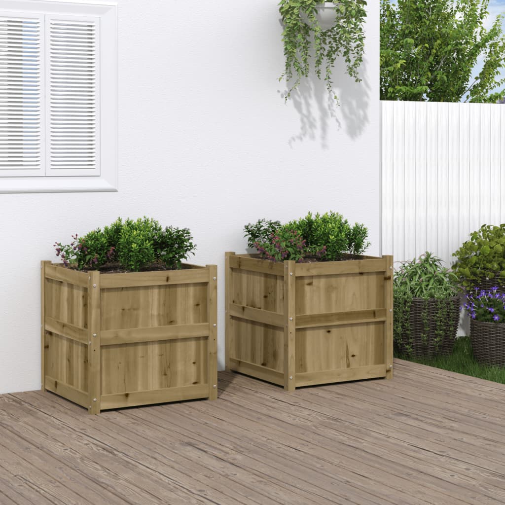 Garden Planters 2 pcs Impregnated Wood Pine