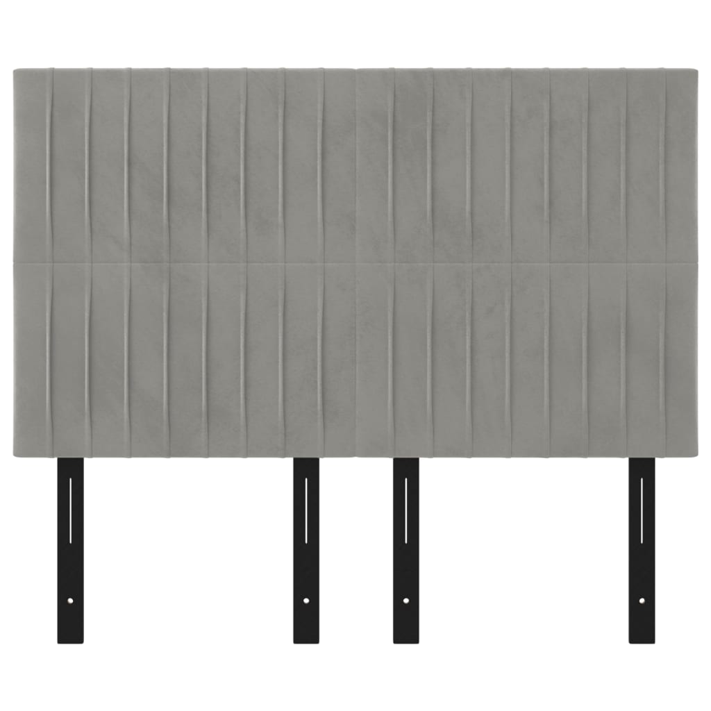 Headboards 4 pcs Light Gray 28.3"x2"x30.7"/34.6" Velvet