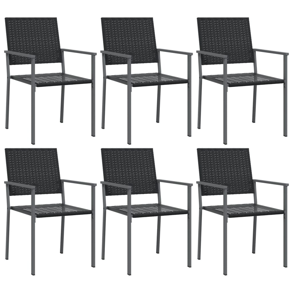 7 Piece Patio Dining Set Poly Rattan and Steel