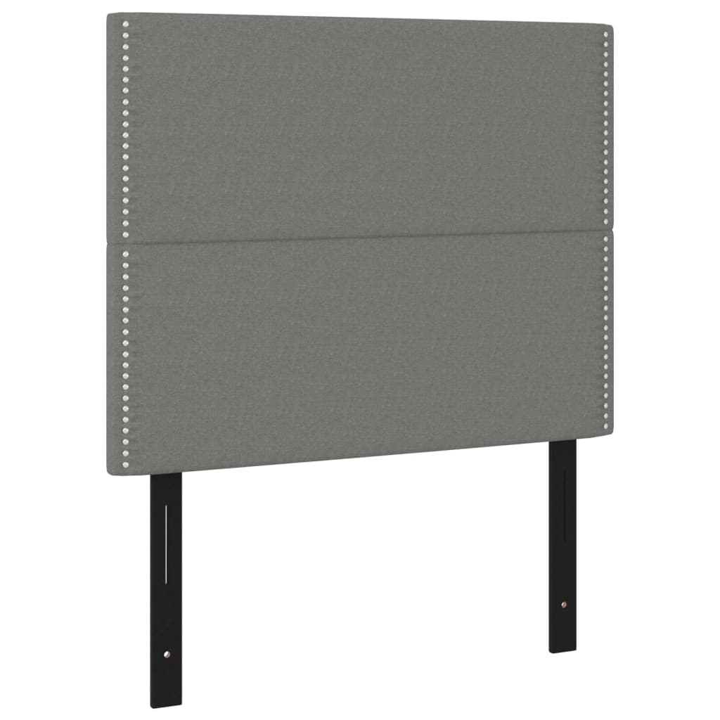 LED Headboard Dark Gray 39.4"x2"x46.5"/50.4" Fabric