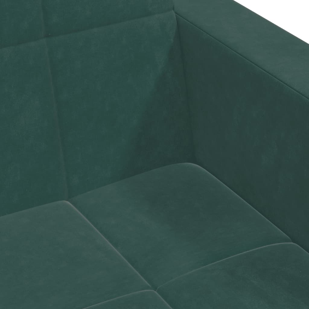 2-Seater Sofa Bed with Footstool Dark Green Velvet