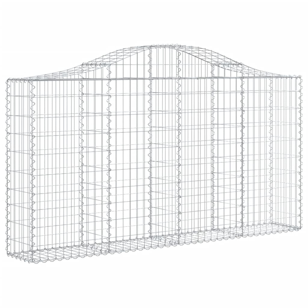 Arched Gabion Baskets 4 pcs 78.7"x11.8"x39.4"/47.2" Galvanized Iron