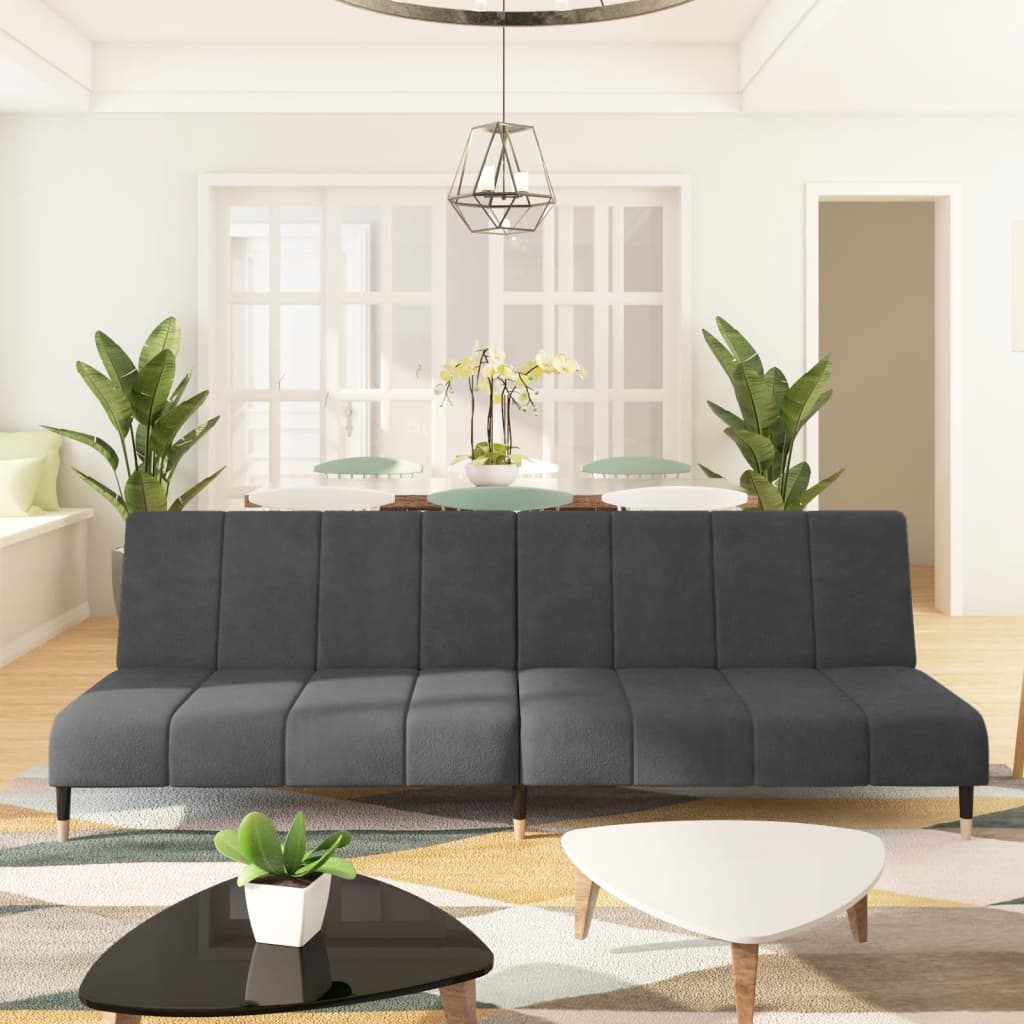 2-Seater Sofa Bed Black Velvet