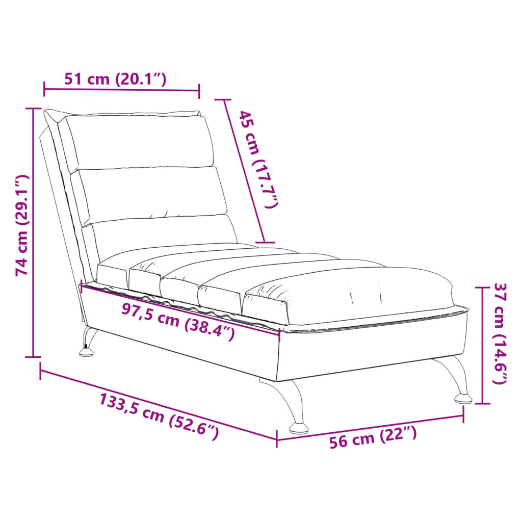 Chaise Lounge with Cushions Blue Fabric