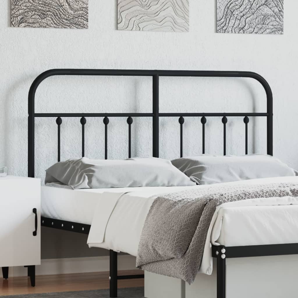 Metal Headboard Black 53.1"