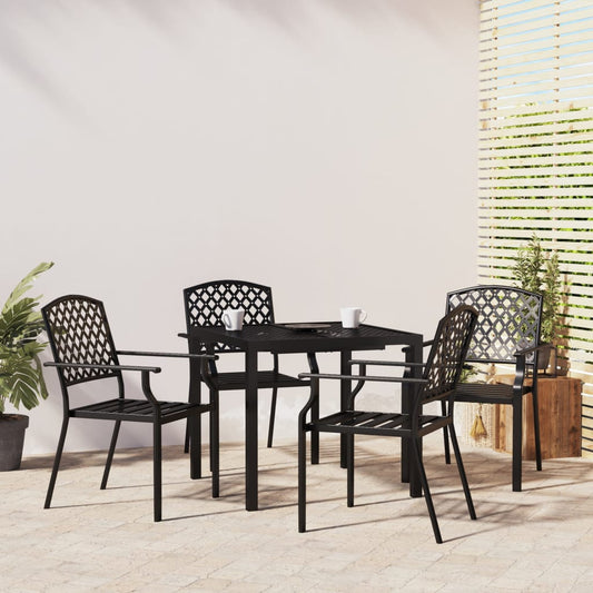 5 Piece Patio Dining Set Anthracite Steel