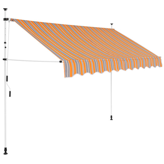 Manual Retractable Awning 98.4" Yellow and Blue Stripes