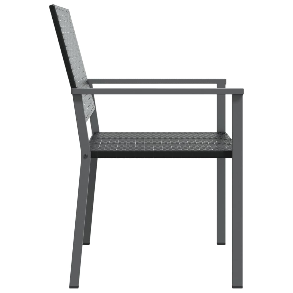 Patio Chairs 4 pcs Black 21.3"x24.6"x35" Poly Rattan