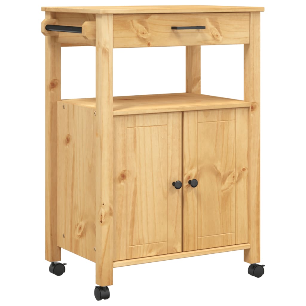 Kitchen Trolley MONZA 23.6"x15.7"x35.4" Solid Wood Pine