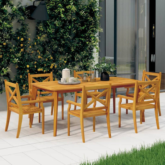 Patio Dining Chairs 6 pcs Solid Wood Acacia