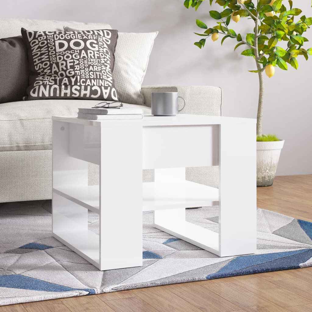 Coffee Table White 21.9"x21.7"x17.7" Engineered Wood