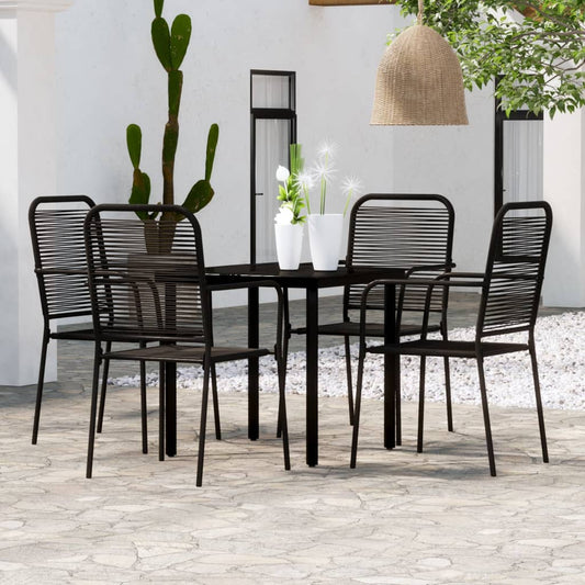 5 Piece Patio Dining Set Black