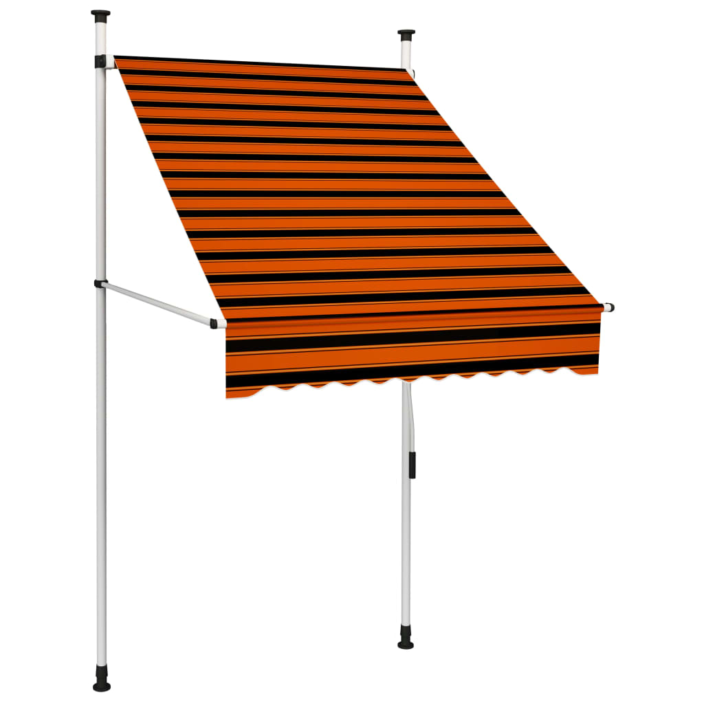 Manual Retractable Awning 137.8" Orange and Brown