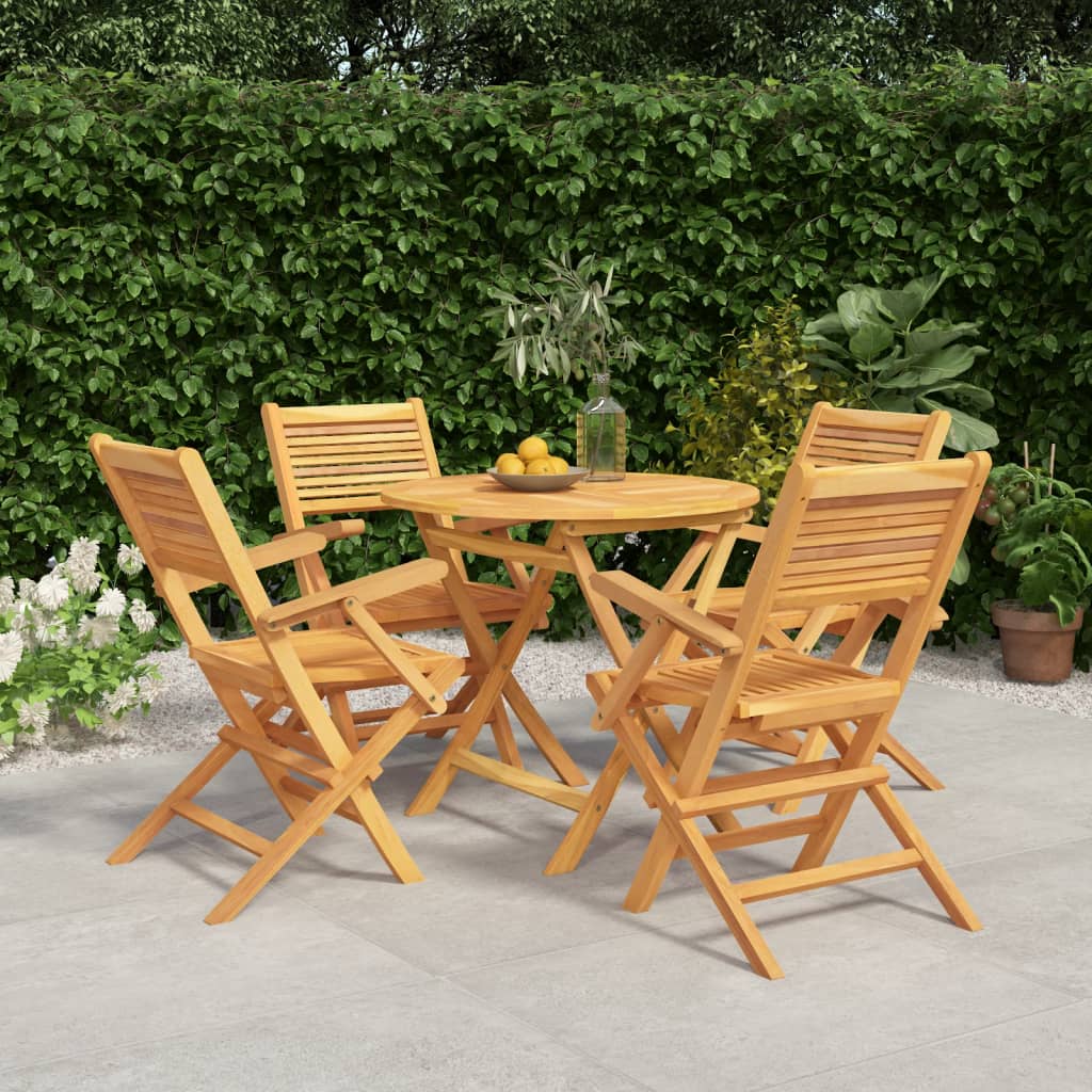 5 Piece Patio Dining Set Solid Wood Teak