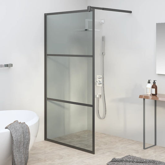 Walk-in Shower Wall 39.4"x76.8" Dark ESG Glass Black