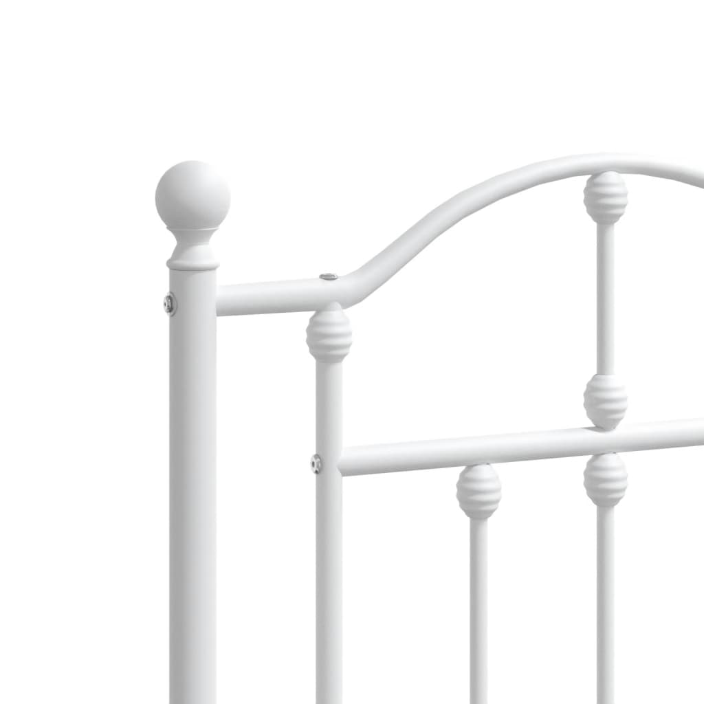 Metal Bed Frame without Mattress with Headboard White 76"x79.9"