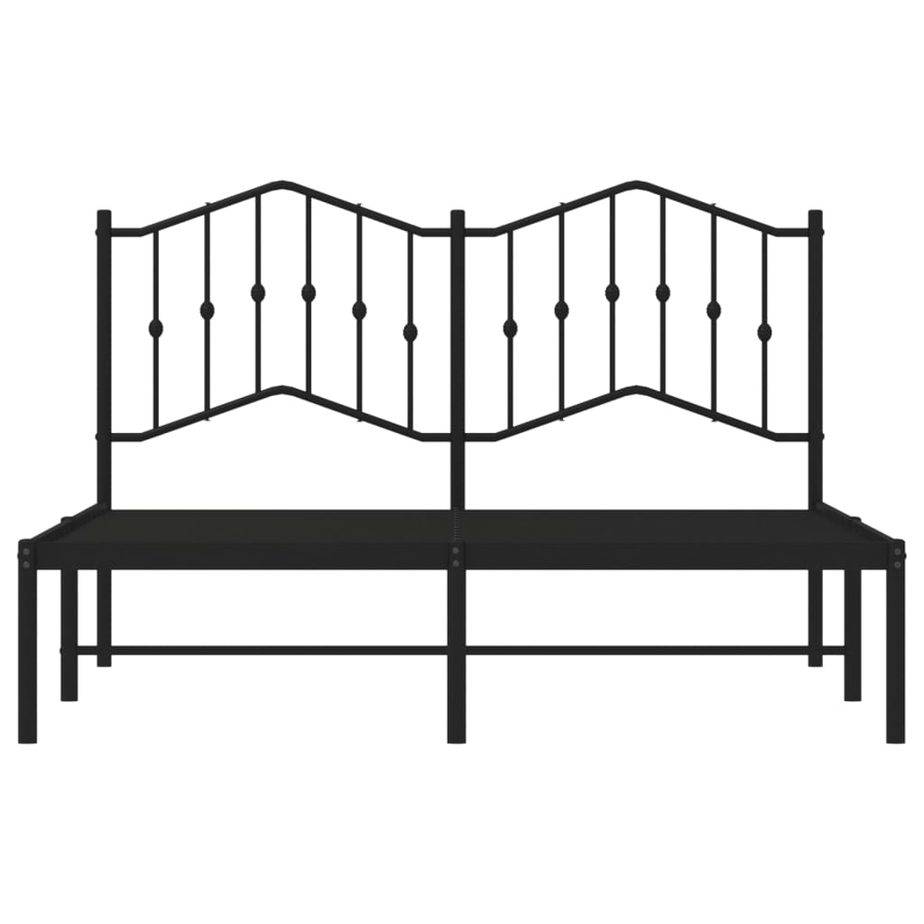 Metal Bed Frame without Mattress with Headboard Black 59.1"x78.7"