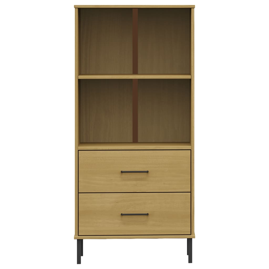 Bookcase with 2 Drawers Brown 23.6"x13.8"x50.6" Solid Wood OSLO