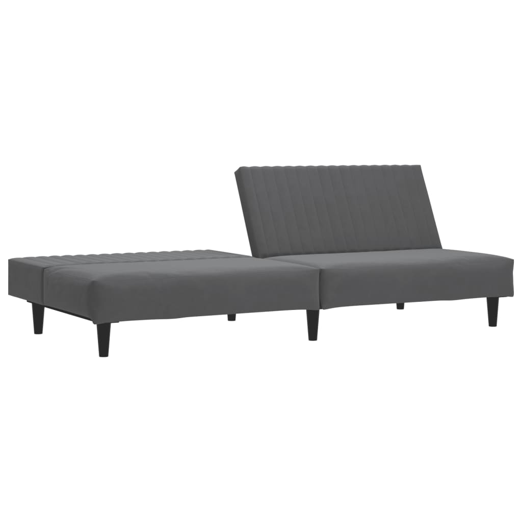 2-Seater Sofa Bed Dark Gray Velvet