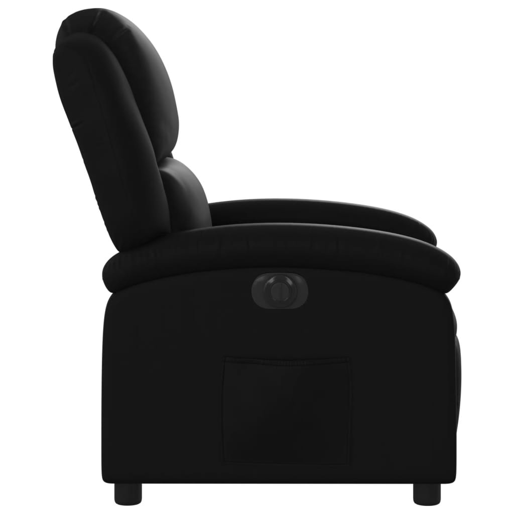 Electric Recliner Chair Black Faux Leather