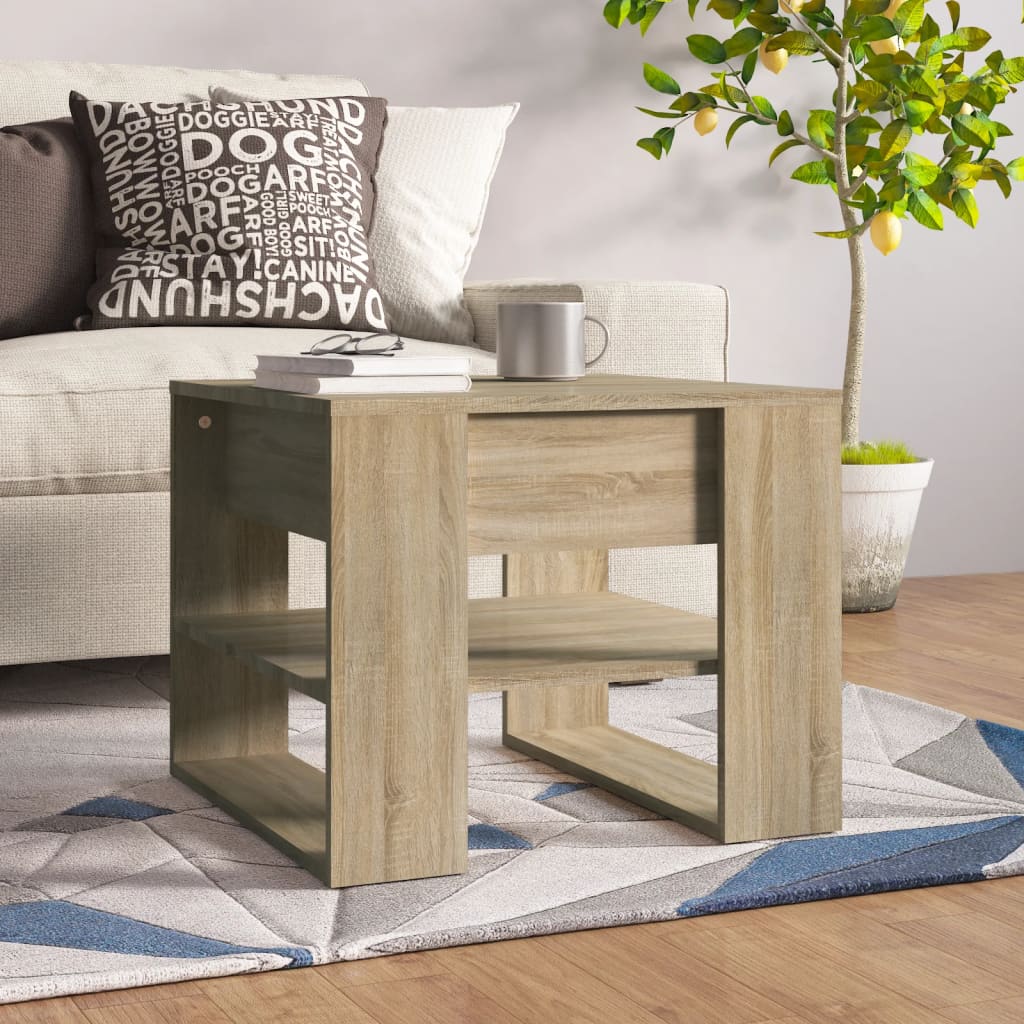 Coffee Table White 21.9"x21.7"x17.7" Engineered Wood