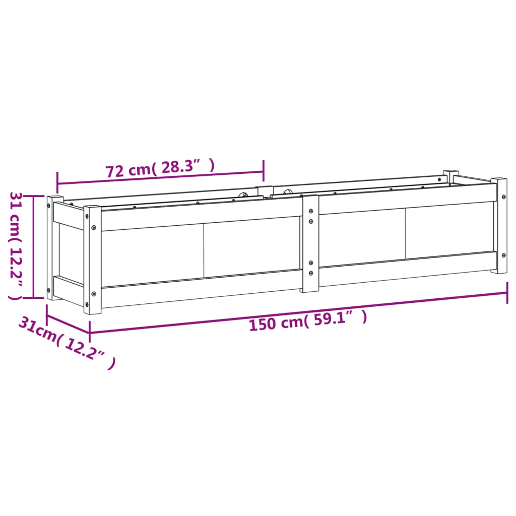 Garden Planters 2 pcs Solid Wood Douglas