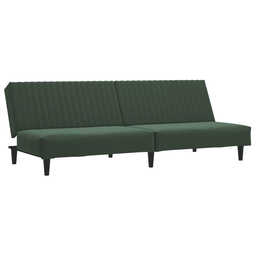 2-Seater Sofa Bed Dark Green Velvet