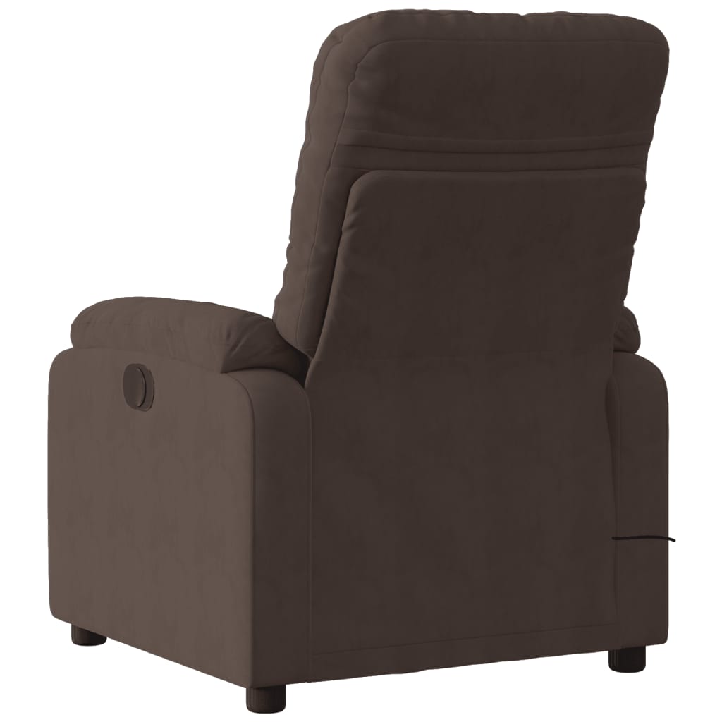 Massage Recliner Chair Brown Microfiber Fabric