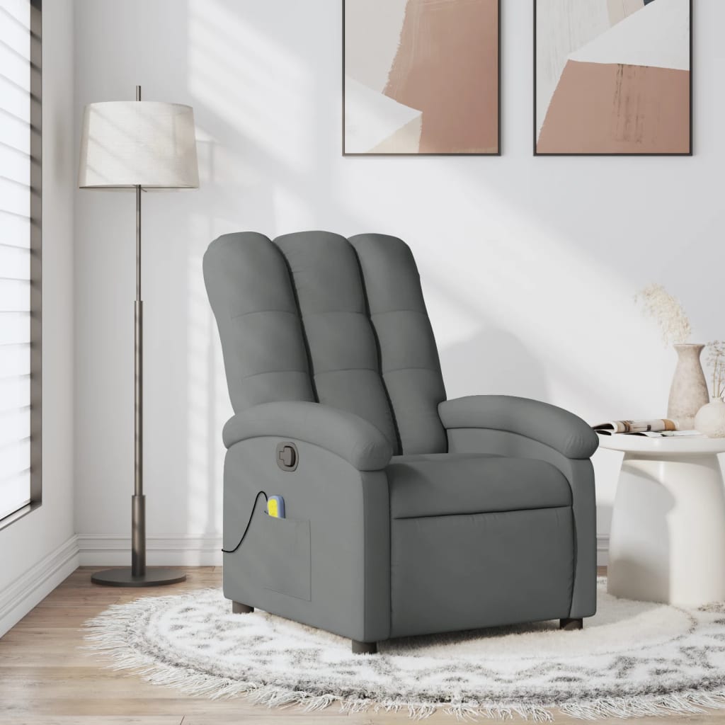 Massage Recliner Chair Cream Fabric