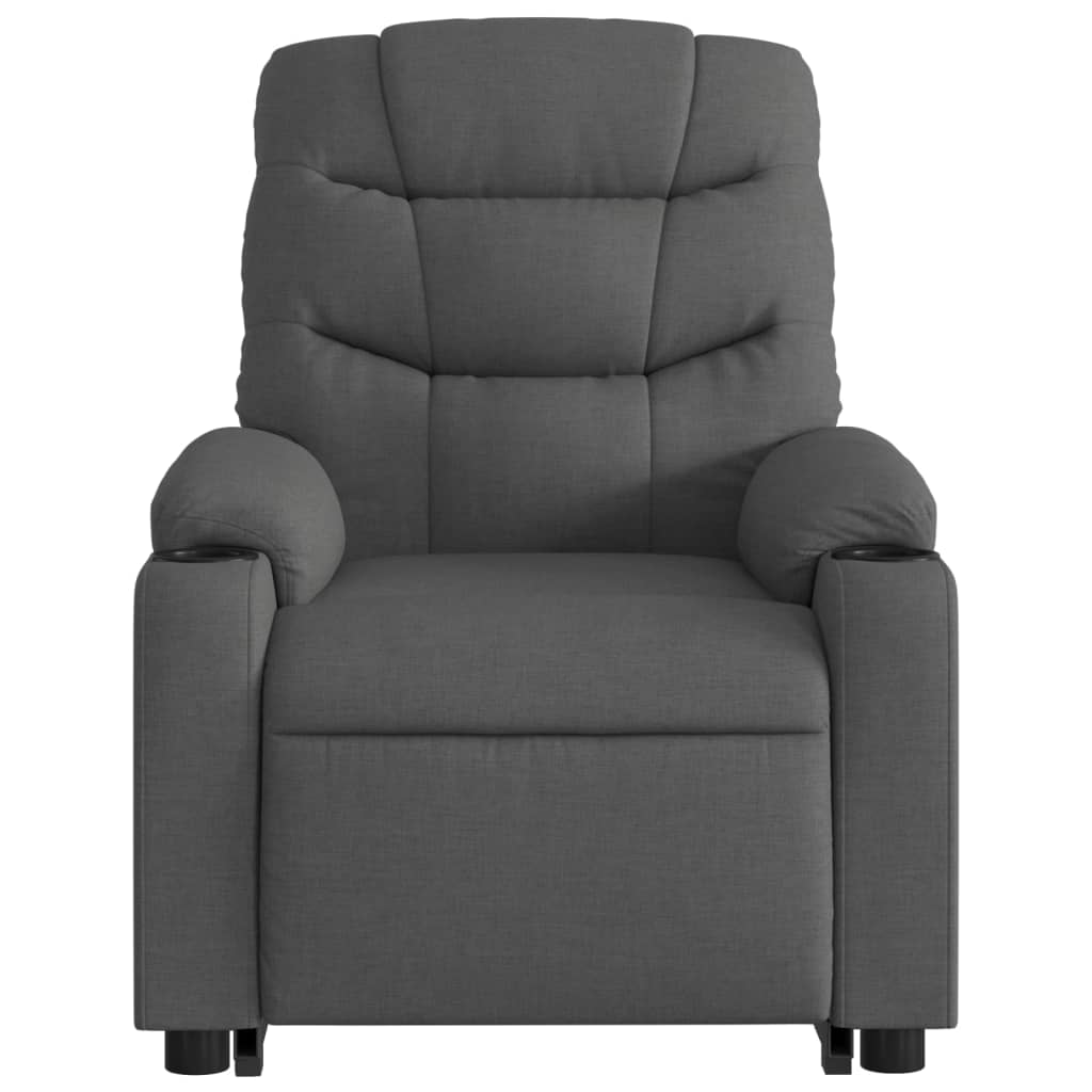 Electric Stand up Massage Recliner Chair Dark Gray Fabric