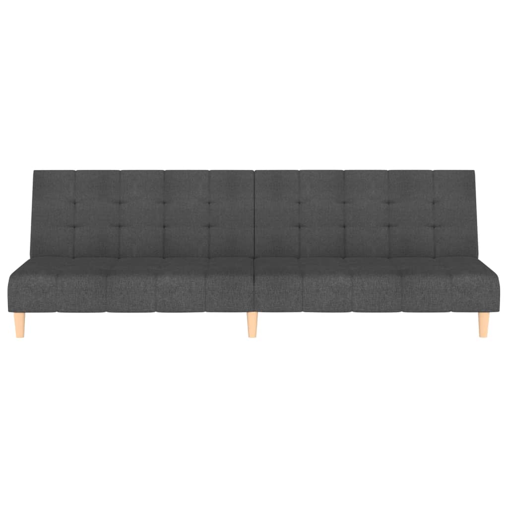 2-Seater Sofa Bed Dark Gray Fabric