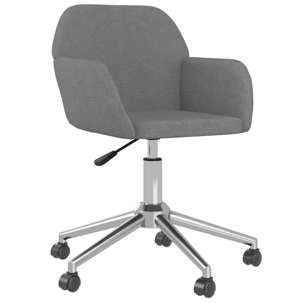 Swivel Dining Chairs 2 pcs Light Gray Fabric