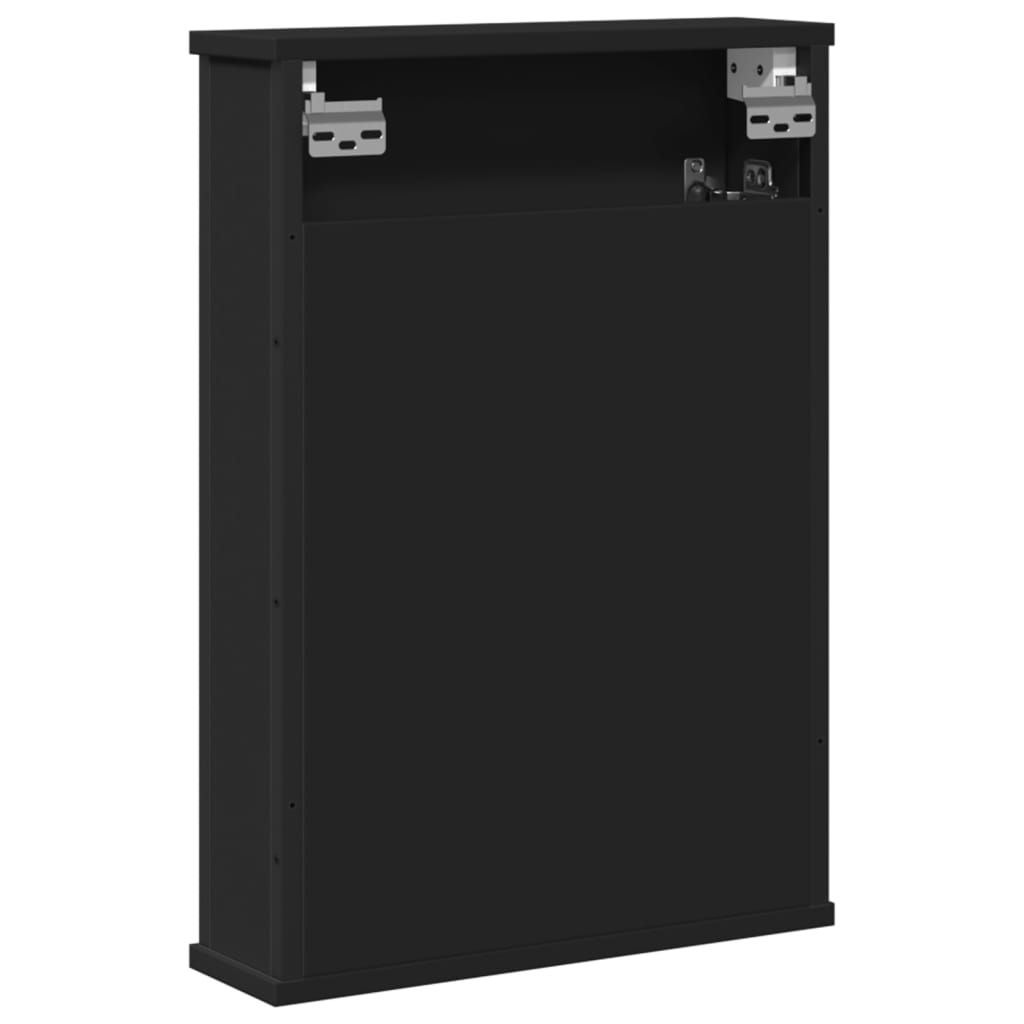 Bathroom Mirror Cabinet Black 16.5"x4.7"x23.6" Engineered Wood