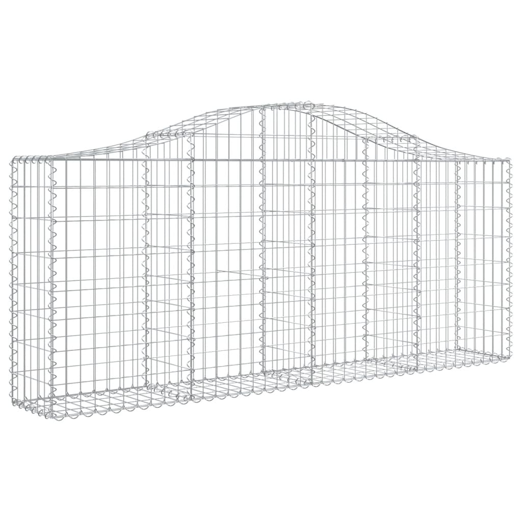 Arched Gabion Baskets 6 pcs 78.7"x11.8"x31.5"/39.4" Galvanized Iron