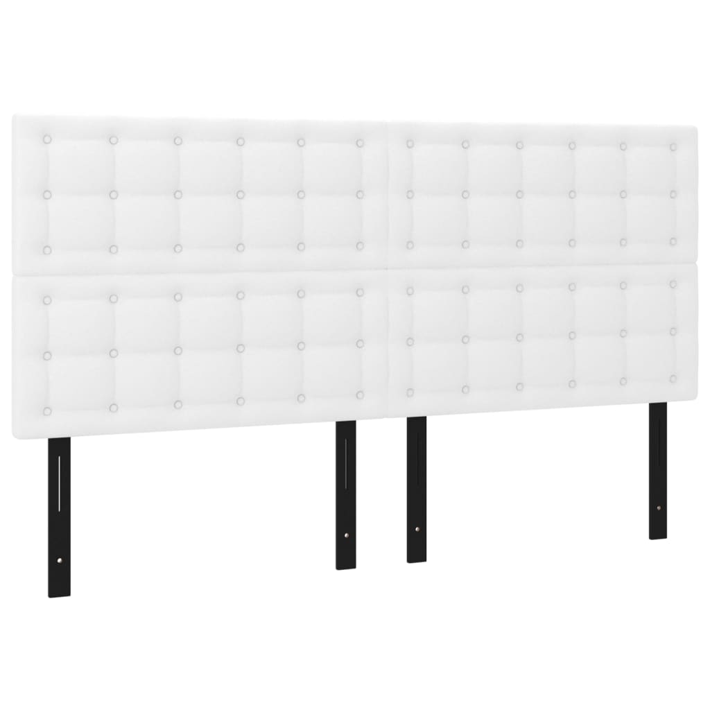 Headboards 4 pcs White 31.5"x2"x30.7"/34.6" Faux Leather