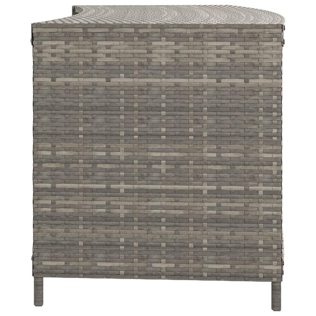 Storage Shelves 2 pcs Gray Poly Rattan